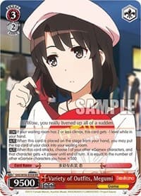 Variety of Outfits, Megumi - Saekano: How to Raise a Boring Girlfriend - Weiss Schwarz card