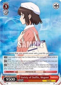 Variety of Outfits, Megumi (SR) - Saekano: How to Raise a Boring Girlfriend - Weiss Schwarz card