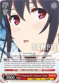 Critiquing the Proposal, Utaha - Saekano: How to Raise a Boring Girlfriend - Weiss Schwarz card