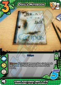 Deku's Notebook - UniVersus: My Hero Academia: Heroes Clash - UniVersus card