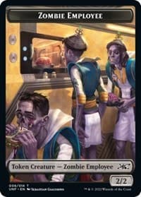 Zombie Employee // Food (011) Double-sided Token - Unfinity - Magic: The Gathering card