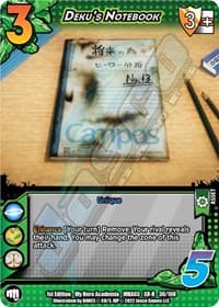 Deku's Notebook (XR) - UniVersus: My Hero Academia: Heroes Clash - UniVersus card