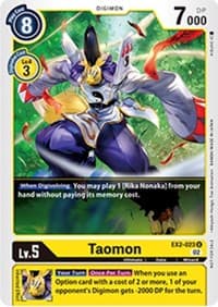 Taomon - EX2-023 (Tamer Party Vol. 6 Promo) - Digital Hazard - Digimon Card Game card
