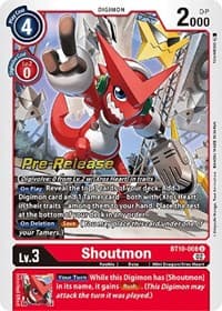 Shoutmon - Xros Encounter Pre-Release Cards - Digimon Card Game card