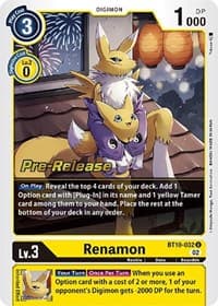 Renamon - Xros Encounter Pre-Release Cards - Digimon Card Game card