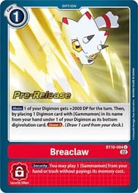 Breaclaw - Xros Encounter Pre-Release Cards - Digimon Card Game card