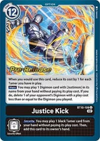 Justice Kick - Xros Encounter Pre-Release Cards - Digimon Card Game card