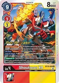 Shoutmon X4 - Xros Encounter Pre-Release Cards - Digimon Card Game card