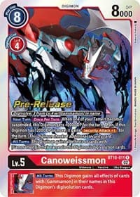 Canoweissmon - Xros Encounter Pre-Release Cards - Digimon Card Game card