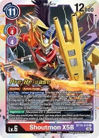 Shoutmon X5B - Xros Encounter Pre-Release Cards - Digimon Card Game card