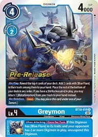 Greymon - Xros Encounter Pre-Release Cards - Digimon Card Game card