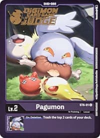 Pagumon (Judge Pack 2) - Starter Deck 06: Venomous Violet - Digimon Card Game card