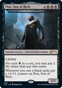 Post, Son of Rich - K'rrik, Son of Yawgmoth (Post Malone) - Secret Lair Drop Series - Magic: The Gathering card