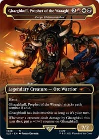 Ghazghkull, Prophet of the Waaagh! - Zurgo Helmsmasher (Borderless) - Secret Lair Drop Series - Magic: The Gathering card