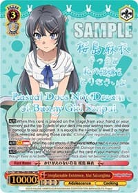 Irreplaceable Existence, Mai Sakurajima (SEC) (Silver Stamped) - Rascal Does Not Dream of Bunny Girl Senpai - Weiss Schwarz card