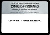 Code Card - V Forces Tin [Mew V] - Miscellaneous Cards & Products - Pokemon card