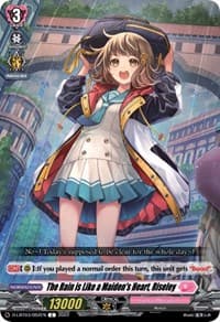 The Rain is Like a Maiden's Heart, Riseley - D-LBT03: Lyrical Monasterio ~Summertime Memories!~ - Cardfight Vanguard card