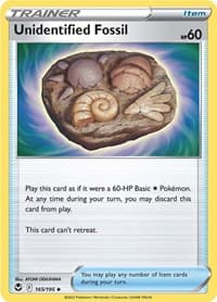 Unidentified Fossil - SWSH12: Silver Tempest - Pokemon card
