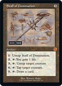Staff of Domination (Schematic) (Serial Numbered) - The Brothers' War: Retro Frame Artifacts - Magic: The Gathering card