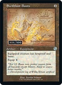 Swiftfoot Boots (Schematic) (Serial Numbered) - The Brothers' War: Retro Frame Artifacts - Magic: The Gathering card