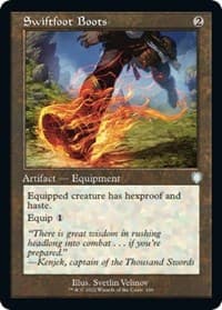 Swiftfoot Boots (Retro Frame) - Commander: The Brothers' War - Magic: The Gathering card
