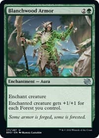 Blanchwood Armor - The Brothers' War - Magic: The Gathering card