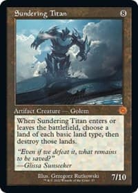 Sundering Titan - The Brothers' War: Retro Frame Artifacts - Magic: The Gathering card