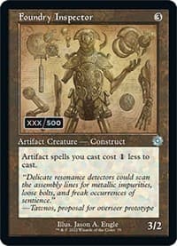Foundry Inspector (Schematic) (Serial Numbered) - The Brothers' War: Retro Frame Artifacts - Magic: The Gathering card