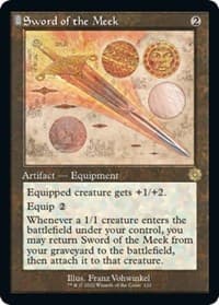 Sword of the Meek (Schematic) - The Brothers' War: Retro Frame Artifacts - Magic: The Gathering card