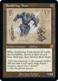 Sundering Titan (Schematic) - The Brothers' War: Retro Frame Artifacts - Magic: The Gathering card
