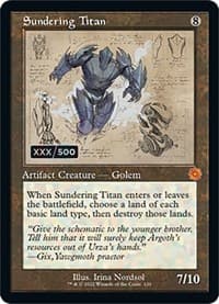 Sundering Titan (Schematic) (Serial Numbered) - The Brothers' War: Retro Frame Artifacts - Magic: The Gathering card