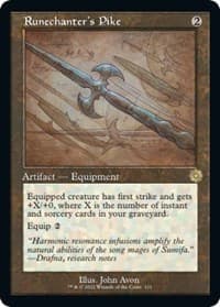 Runechanter's Pike (Schematic) - The Brothers' War: Retro Frame Artifacts - Magic: The Gathering card