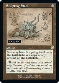 Sculpting Steel (Schematic) (Serial Numbered) - The Brothers' War: Retro Frame Artifacts - Magic: The Gathering card