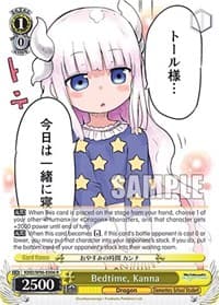 Bedtime, Kanna - Miss Kobayashi's Dragon Maid - Weiss Schwarz card