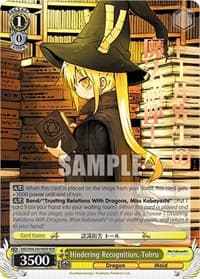 Hindering Recognition, Tohru (MDR) - Miss Kobayashi's Dragon Maid - Weiss Schwarz card