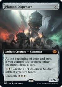 Platoon Dispenser (Extended Art) - The Brothers' War - Magic: The Gathering card