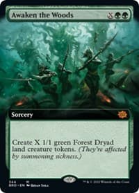 Awaken the Woods (Extended Art) - The Brothers' War - Magic: The Gathering card
