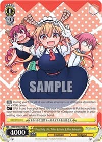 Busy Daily Life, Tohru & Iruru & Miss Kobayashi - Miss Kobayashi's Dragon Maid - Weiss Schwarz card