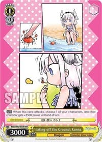 Eating off the Ground, Kanna (RRR) - Miss Kobayashi's Dragon Maid - Weiss Schwarz card