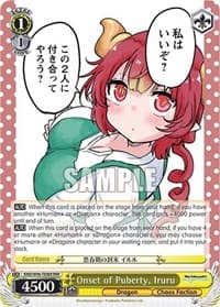 Onset of Puberty, Iruru (RRR) - Miss Kobayashi's Dragon Maid - Weiss Schwarz card