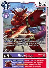 Growlmon - Draconic Roar - Digimon Card Game card