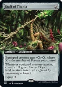 Staff of Titania (Extended Art) - Commander: The Brothers' War - Magic: The Gathering card