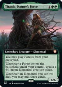 Titania, Nature's Force (Extended Art) - Commander: The Brothers' War - Magic: The Gathering card