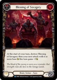 Blessing of Savagery (Red) - Dynasty - Flesh and Blood TCG card