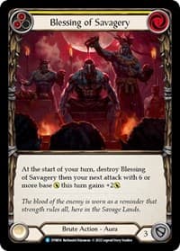 Blessing of Savagery (Yellow) - Dynasty - Flesh and Blood TCG card