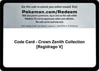 Code Card - Crown Zenith Collection [Regidrago V] - SWSH: Crown Zenith - Pokemon card
