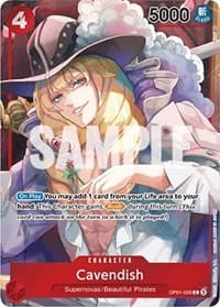 Cavendish (Box Topper) - Romance Dawn - One Piece Card Game card
