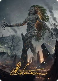 Titania, Gaea Incarnate Art Card (Gold-Stamped Signature) - Art Series: The Brothers' War - Magic: The Gathering card