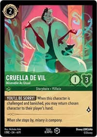 Cruella De Vil - Miserable As Usual - D23 Promos - Disney Lorcana card