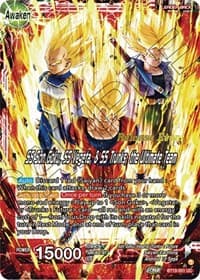 Son Goku & Vegeta & Trunks // SS Son Goku, SS Vegeta, & SS Trunks, the Ultimate Team (Fighter's Ambition Holiday Pack) - Tournament Promotion Cards - Dragon Ball Super: Masters card